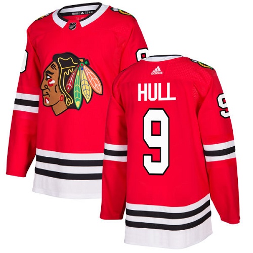 Adidas Men Chicago Blackhawks 9 Bobby Hull Red Home Authentic Stitched NHL Jersey